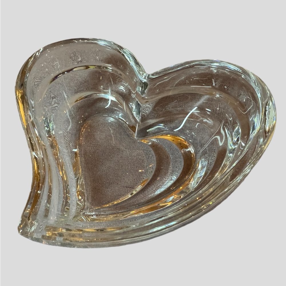 Vintage Lenox Crystal Bowl/Dish Heart-Shaped Arctic Bloom Collection Germany EUC